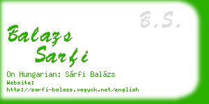 balazs sarfi business card